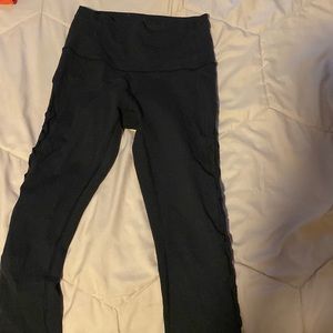 black lululemon detailed align leggings, size 4